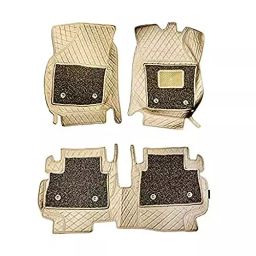 Auto Pearl 7D Car Floor Mats Luxury Leatherite Beige Compatible For Hyundai I20, 7DMATS_BEIGE_I20-picture-7