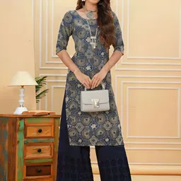 Anouk Rustic Selection Of 4 Floral Printed Round Neck Straight Kurtas image 3