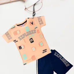 FASHION GRAB Unisex Kids Printed T-shirt with Shorts-image-94