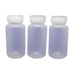 Eduscope 125 ml Reagent Bottle Wide Neck Transparent Polypropylene, ‎BOTTREAG-03FEB (Pack of 3)-0