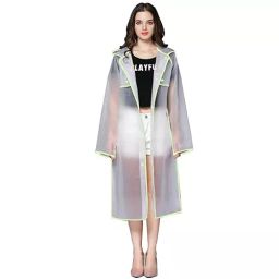 Allextreme Raincoat XXL Size ‎Ethylene Vinyl Acetate (EVA) Transparent Light Green With Adjustable Hood for Women, Men, EXM1-PG-XXL-19