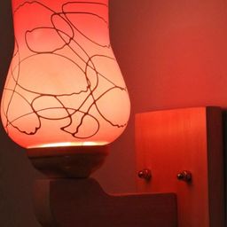 Somil Premium Designer Glass Wall / Night Lamp Elegant & Stylish Dcor Accent for Modern Interiors, color- Pink, White, Size- 20 X 25 X 22.5 CM-image-99