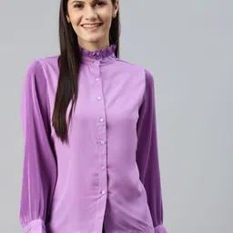 plusS Mauve Shirt Style Top-image-20