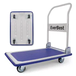 EverBest 150 Kg Capacity Metal Blue Portable Folding Hand Platform Trolley-picture-12