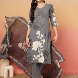 Sangria Printed Pure Cotton Kurta With Trouser & Dupatta-image-73