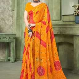 Pandadi Saree Bandhani Poly Chiffon Bandhani Sarees-image-30
