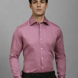 Louis Philippe Men Slim Fit Spread Collar Solid Cotton Formal Shirt-picture-2