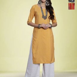 Moda Rapido Women Ethnic Motifs Printed Floral Crepe Kurta-picture-40
