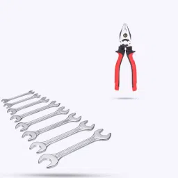 Hillgrove HGCM255 Carbon Steel 203.2 mm (8 Inch) Lineman Plier with 8Pcs Double Open Ended Wrench Set-8