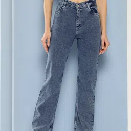 CORSICA Women Blue Cotton Stretchable Jeans-picture-3