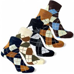 Sockscarving Men Pack Of 5 Checked Cotton Breathable Ankle Length Socks-45
