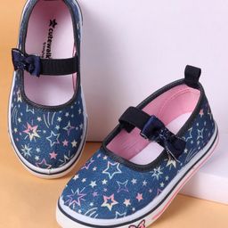 Cute Walk by Babyhug Slip On Casual Shoes With Bow Applique - Blue-image-66