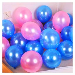 Zyozi Blue Pink Metallic Balloons with Ribbon for Birthday Party Decorations - Pack of 22-10