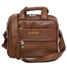 Storite 8 Inch Stylish Small PU Leather Sling Cross Body Travel Office One Side Shoulder Bag -Brown-image-95