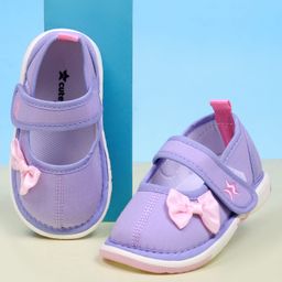 Cute Walk by Babyhug Casual Shoes With Velcro Closure & Bow Applique - Purple-image-88