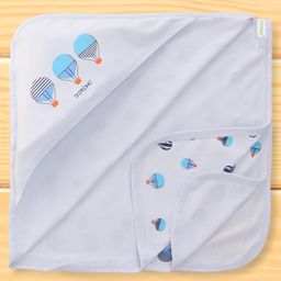 Doreme Interlock Knit Hooded Towel With Parachute Print L 82.5 x B 81.5 cm - Blue-image-19
