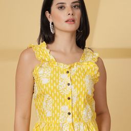 RIG-TIE Women Floral Print Cotton Shirt Style Crop Top-image-86