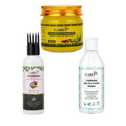 CARET ORGANIC Set Of 3 Aloe Vera Gel- 100 g - Hair Oil - 100 ml & Neem Shampoo - 100 ml-42