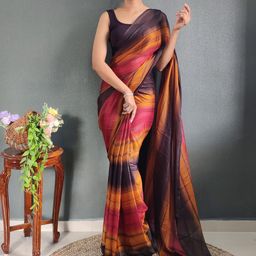 V3 FASHION STUDIO Ombre Pure Crepe Ready to Wear Saree-image-97