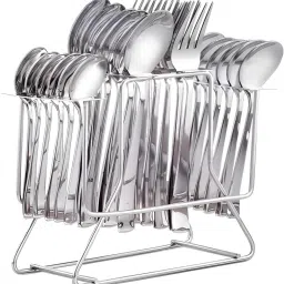 25 Piece Karishma Heavy Duty Cutlery Set with stand for Kitchen & Dining Table Stainless Steel Cutlery Set-image-2