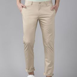 Blackberrys Men Solid Khaki B-95 Slim Fit Chinos-image-1