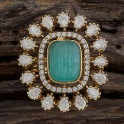 Kushal's Fashion Jewellery Kundan Studded Adjustable Finger Ring-image-37