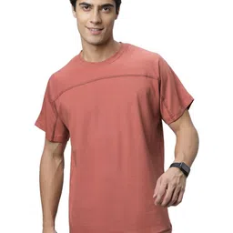NEON CHILLIE Men Solid Round Neck Cotton T-shirt-image-96
