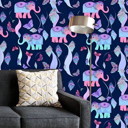 ArtzFolio Printed UV-Resistant Anti-Bacterial Abstract Elephant Feathers Peel & Stick Wallpaper-image-15