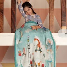 NEW COMERS Blue & White Cartoon Characters Mild Winter 210 GSM Single Bed Dohar-image-43
