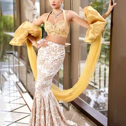 Rashika Sharma Embellished Sequinned Made to Measure Lehenga & Blouse With Dupatta image 1
