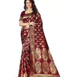 Moda Rapido Woven Design Pure Silk Banarasi Saree-image-59