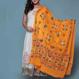 Bohekant Embroidered Foil Print Dupatta with Thread Work image 2