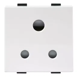 HOSPER 3 Pin 2 Module Modular Socket with Shutter, R11S image 1