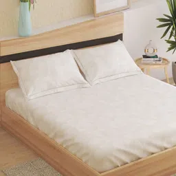 Home Centre Off White Printed 160 TC Queen Bedsheet Set 2.40 m x 2.20 m-image-85