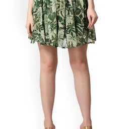 SCORPIUS Printed Above Knee Length Flared Skirt-44