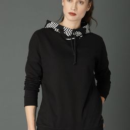 Roadster Women Black Solid Hooded Sweatshirt-picture-41