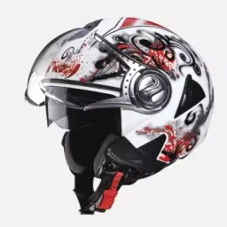 Studds N2 White Medium (570 mm) Open Face Helmet, Downtown D1 Decor-image-51