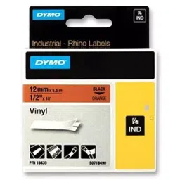 DYMO Tape, Perm, Vinyl, 12Mmx5.5M, Orange, 18435-picture-6