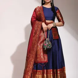 Fabcartz Semi-Stitched Lehenga & Unstitched Blouse With Dupatta-picture-0