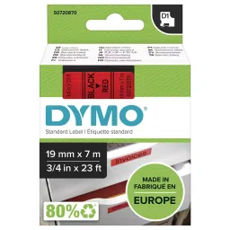 DYMO Tape, Black/Red, 19Mm, 45807-24