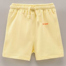 Doreme Above Knee length Cotton Lycra Short Solid - Light Yellow-image-97