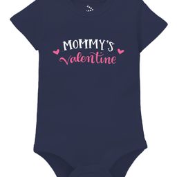 Zeezeezoo Short Sleeves Valentine Theme Mummy's Valentine Printed Onesie - Navy Blue-picture-35