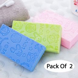 Mihar Essentials Ultra Soft Exfoliating Sponge Soft Bath Scrubber For Kids Body Scrub - Multicolor(Pack Of 2)-picture-22