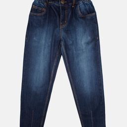 Kiddopanti Solid Paper Bag Jeans Pant - Dark Blue-image-21