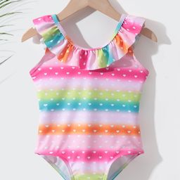 Kookie Kids Sleeveless V Cut Swimsuit with Heart Print- Multicolor-image-25