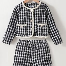 Mark & Mia Half Sleeves Checkered Top with Shorts - Black-image-99