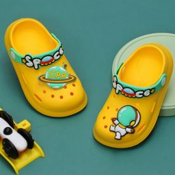 Yellow Bee Space Theme Applique Detailed Clogs - Yellow-image-41