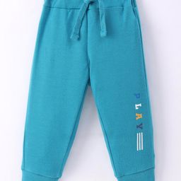 Zero Interlock Knit Full Length Lounge Pant With Skate Print- Teal Blue-image-57