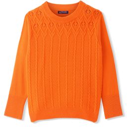 Pine Kids Full Sleeves Solid Pull Over Sweater  - Orange-image-34