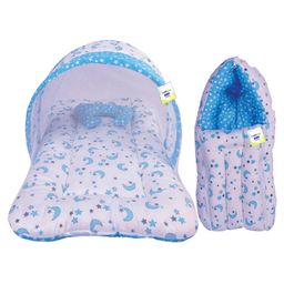 Babytoons Baby Bedding Set New Born Mosquito Net Bed & Sleeping Bag Combo (0-6 Months) Blue-12